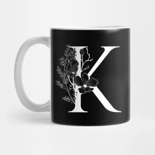 Letter K Monogram - Floral Initial Mug